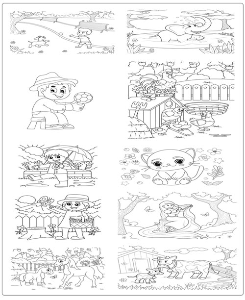 Kids Coloring Pages Pack: 10 Printable Sheets